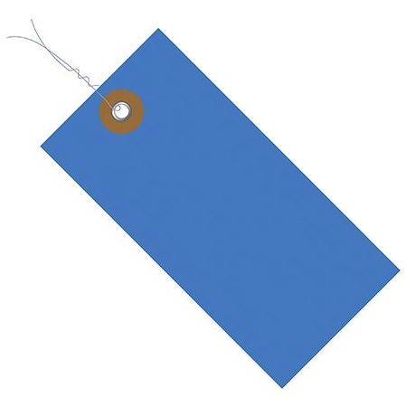 Bsc Preferred 5 1/4 x 2 5/8'' Blue Tyvek Pre-Wired Shipping Tag, 100PK BUY00015705